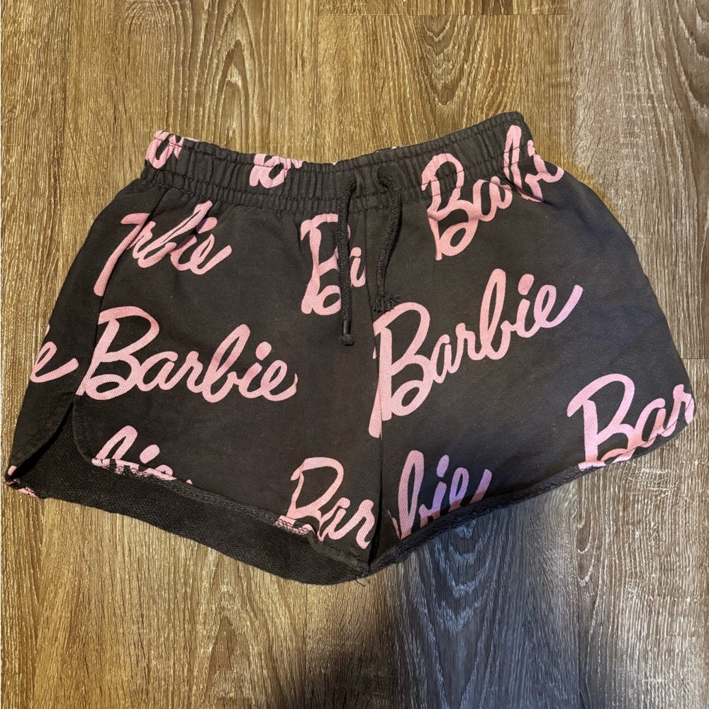 Zara X Barbie Kids Black and Pink Logo Shorts